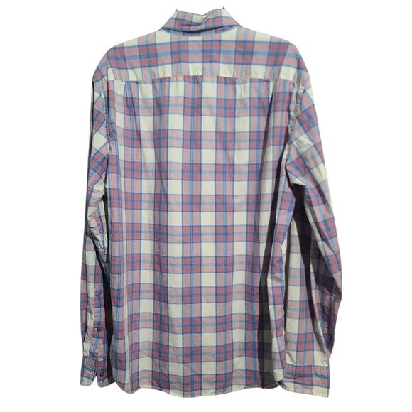 J. Crew Cream Plaid Red Blue Button Shirt Size Large NWT - Picture 3 of 6